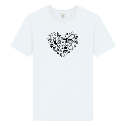 Jul T-shirt med Hjärta – Unisexmodell i Ekologisk Bomull