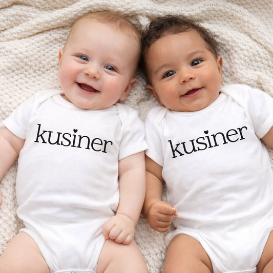 Kusin/Kusiner - Babybody 100 % Ekologisk bomull