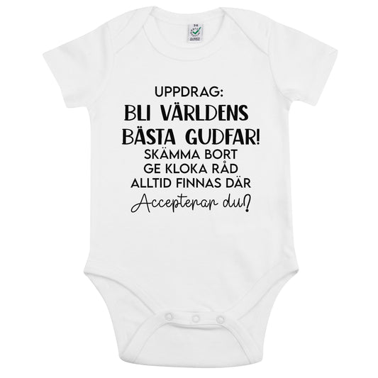 Uppdrag: Bli världens bästa Gudmor/Gudfar! – Babybody-Lovely Text