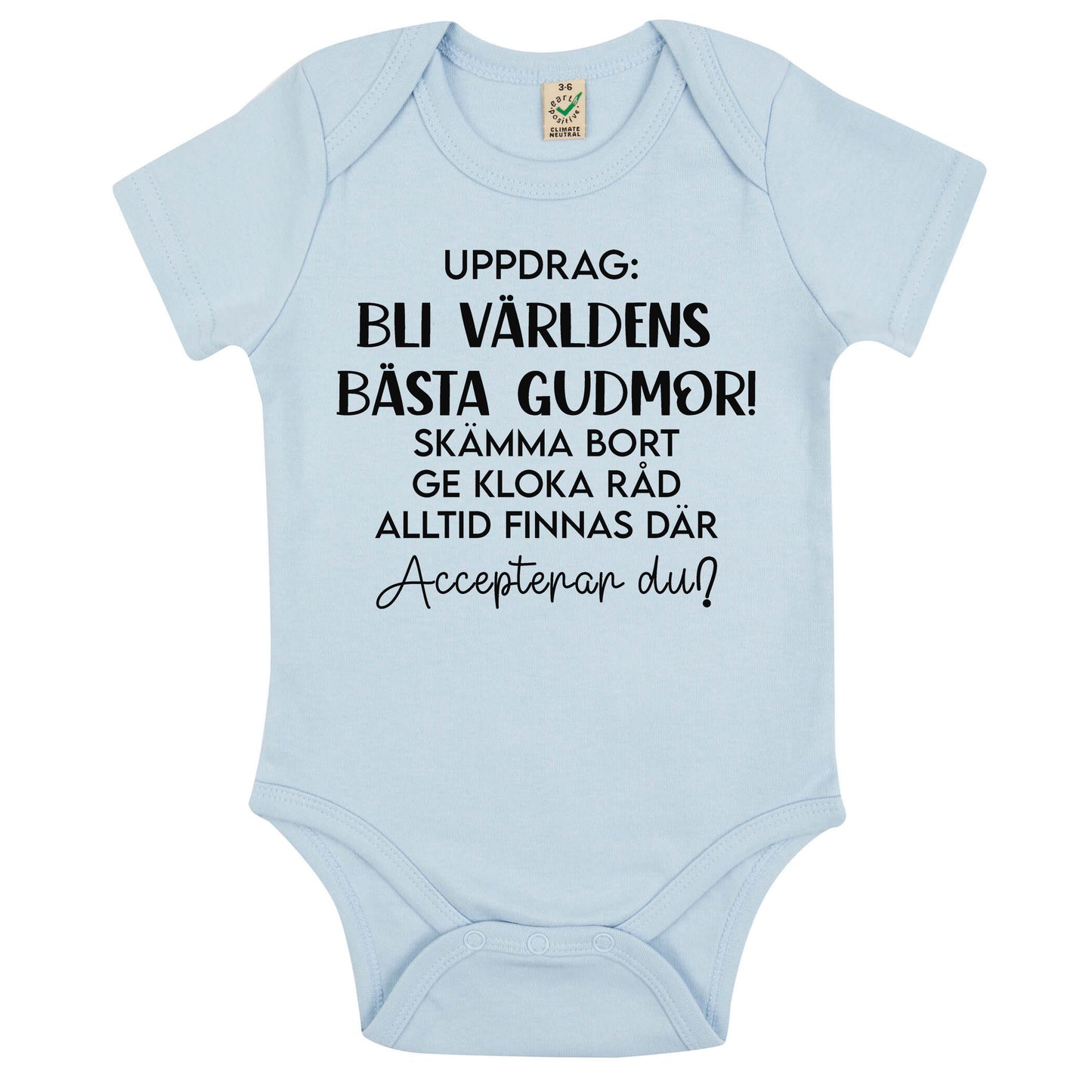 Uppdrag: Bli världens bästa Gudmor/Gudfar! – Babybody-Lovely Text