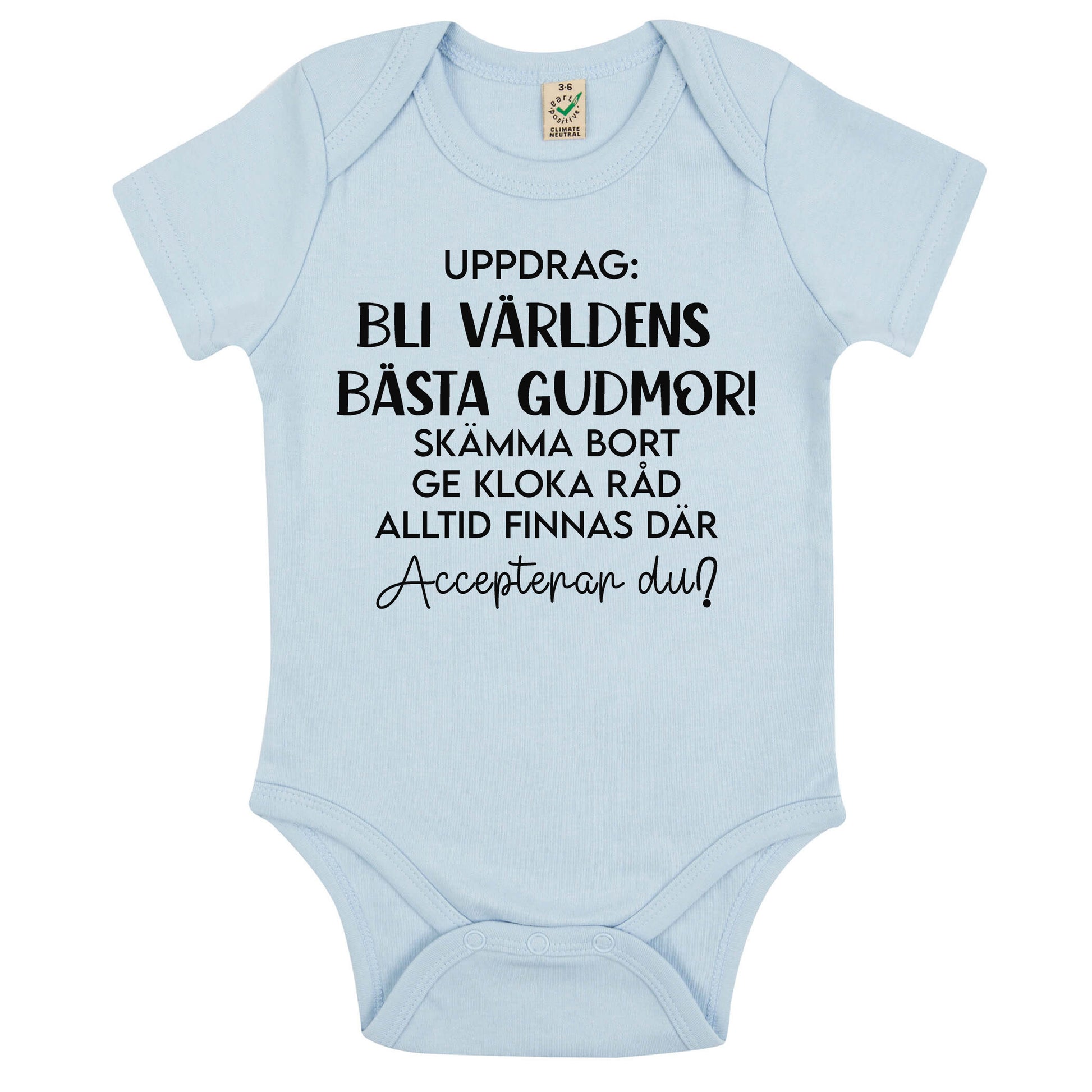 Uppdrag: Bli världens bästa Gudmor/Gudfar! – Babybody-Lovely Text