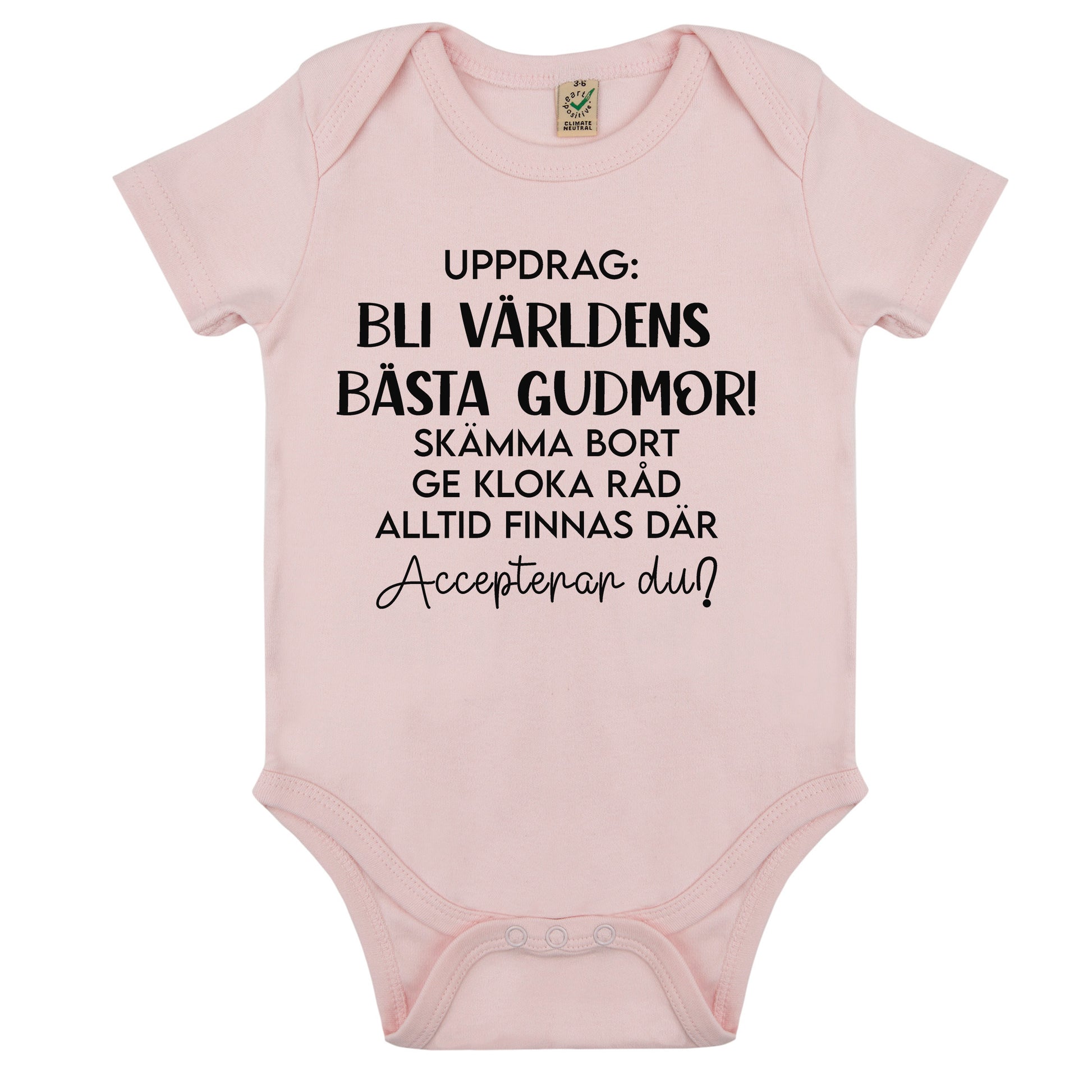 Uppdrag: Bli världens bästa Gudmor/Gudfar! – Babybody-Lovely Text