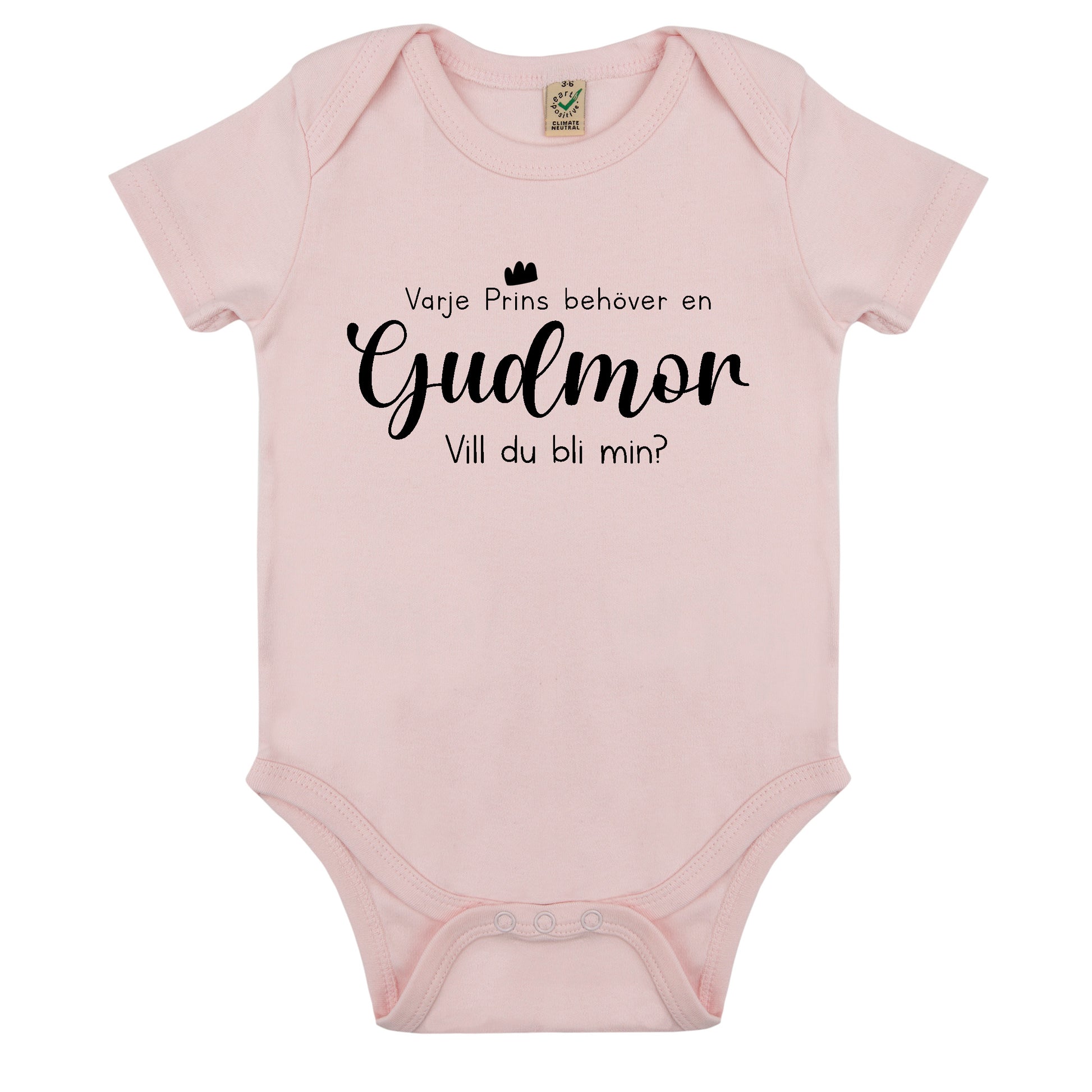 Varje Prins behöver en Gudmor/Gudfar - Vill du bli min? Babybody Nyfödd-Lovely Text