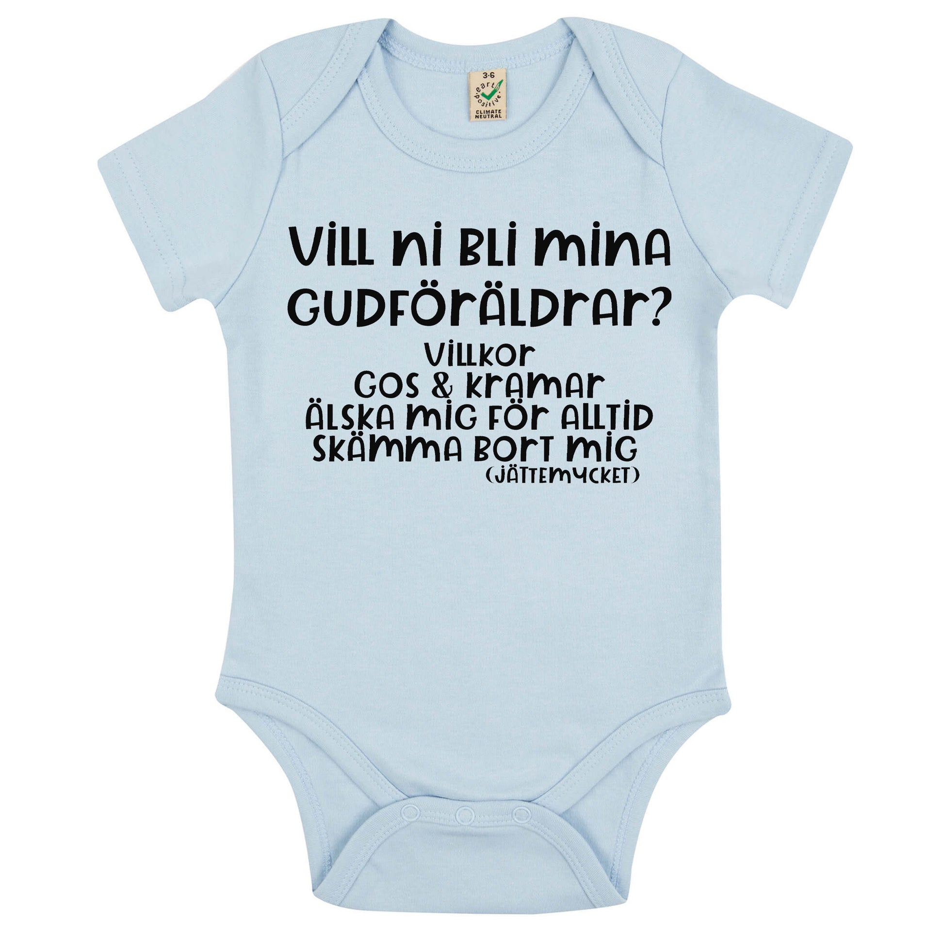 Vill ni bli mina Gudföräldrar? – Babybody med Gullig Text-Lovely Text