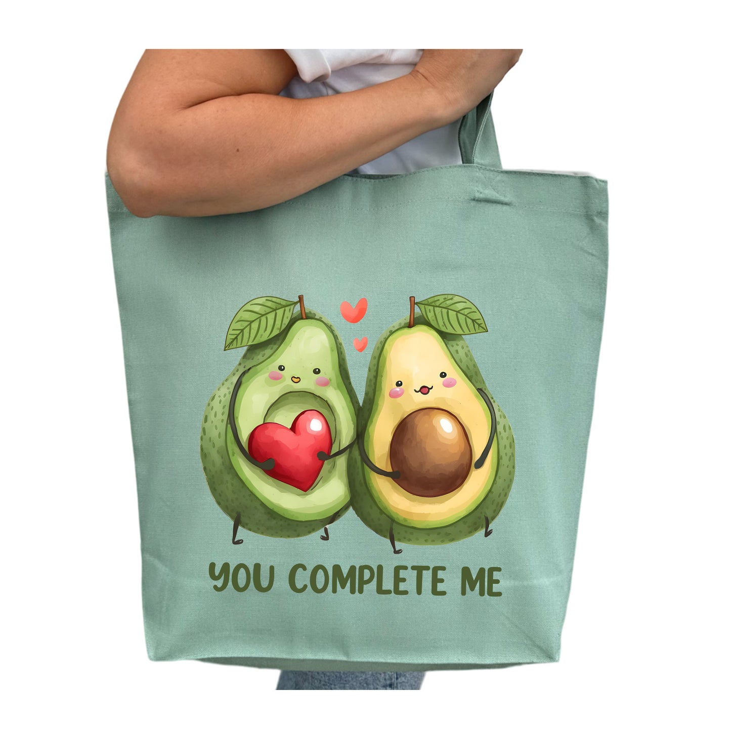 You Complete Me Avocado Tygpåse-Lovely Text