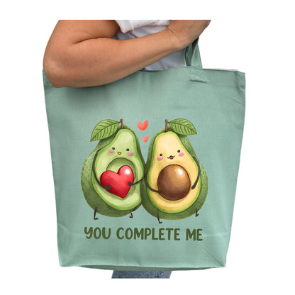 You Complete Me Avocado Tygpåse-Lovely Text