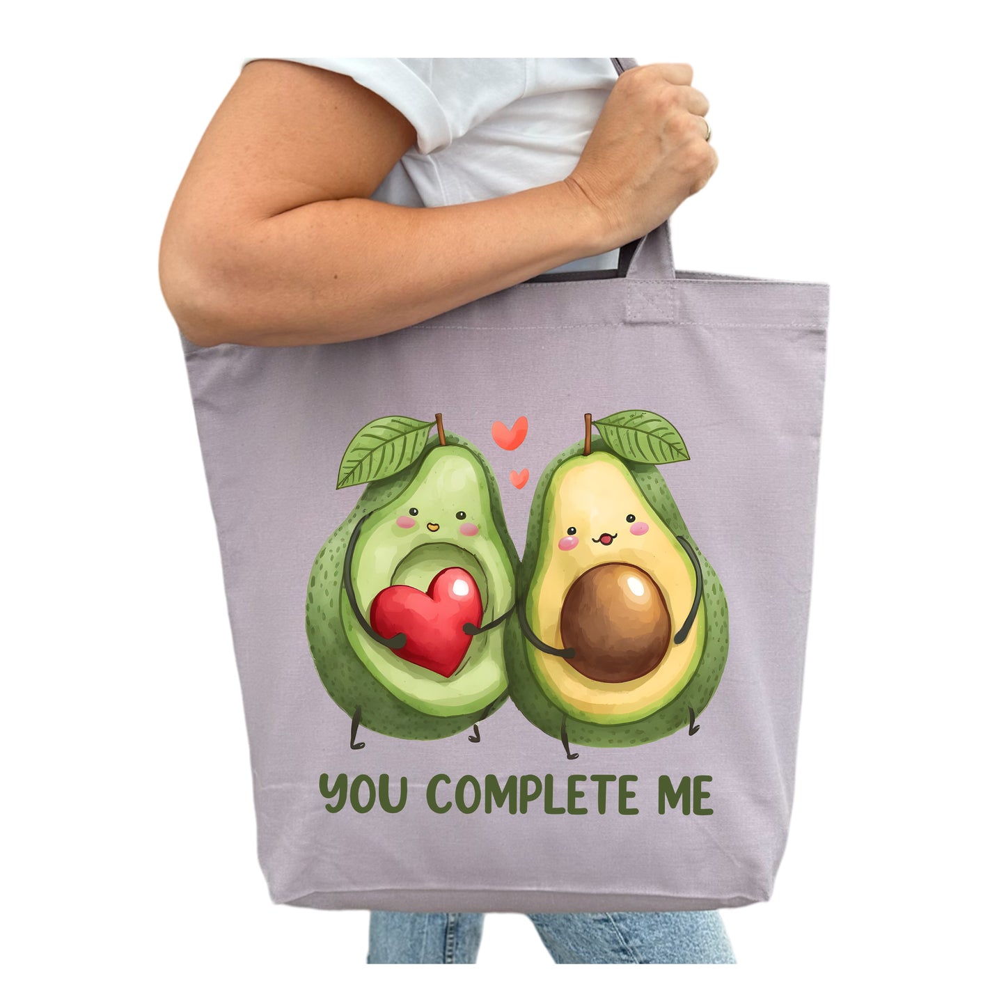 You Complete Me Avocado Tygpåse-Lovely Text
