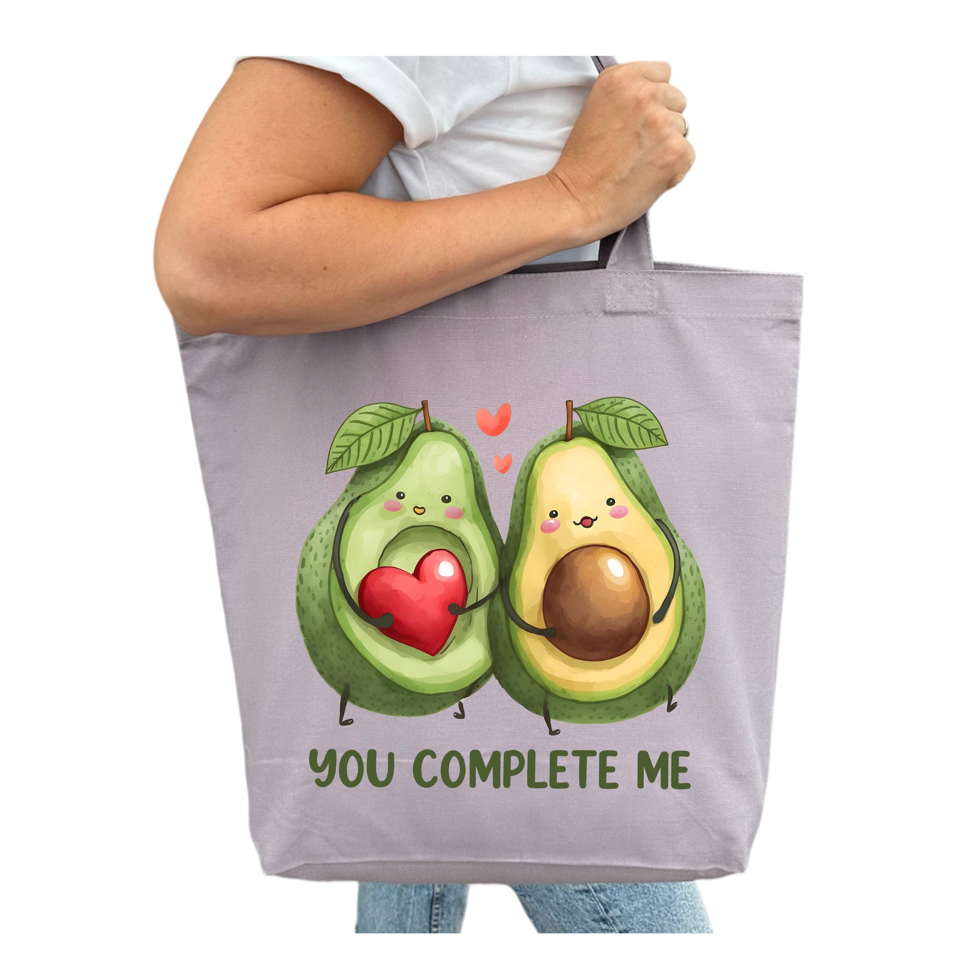 You Complete Me Avocado Tygpåse-Lovely Text