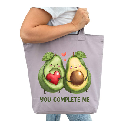 You Complete Me Avocado Tygpåse-Lovely Text